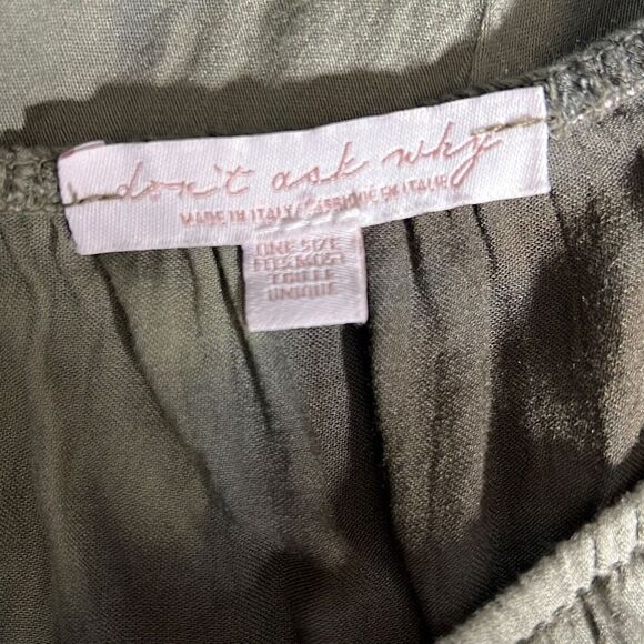 Don't Ask Why Women's Tie-Dye Cold Shoulder Blouson Green Romper One Size - Picture 5 of 8